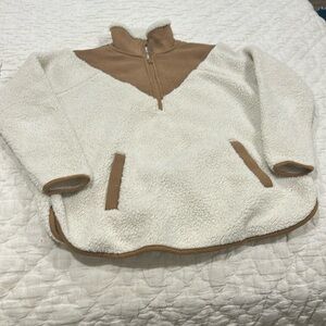 Time and True - Sherpa 3/4 Zip Pullover - EUC